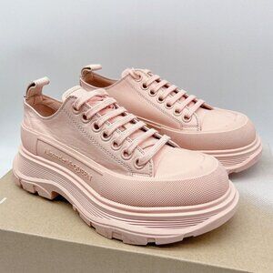Alexander Mcqueen Sneakers Tread Slick Low Top Platform Pink Leather Women EU 37